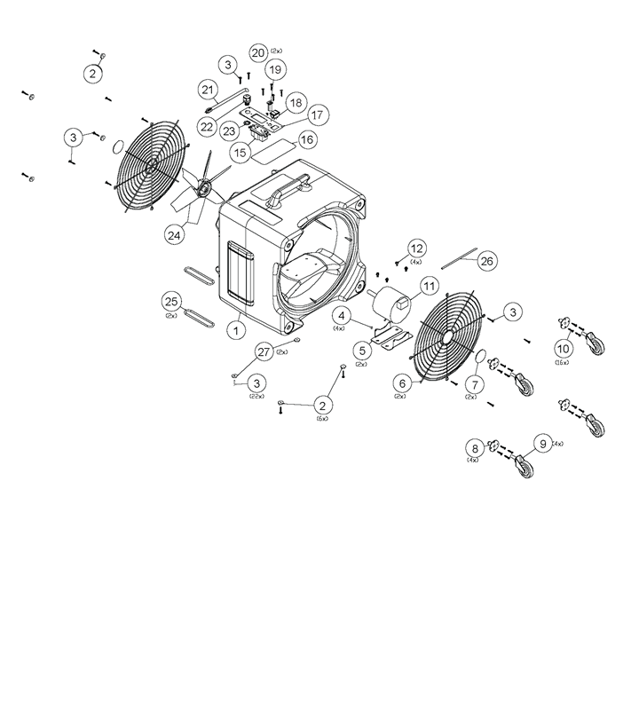 250AP Air Purifier_Lower Assembly Diagram