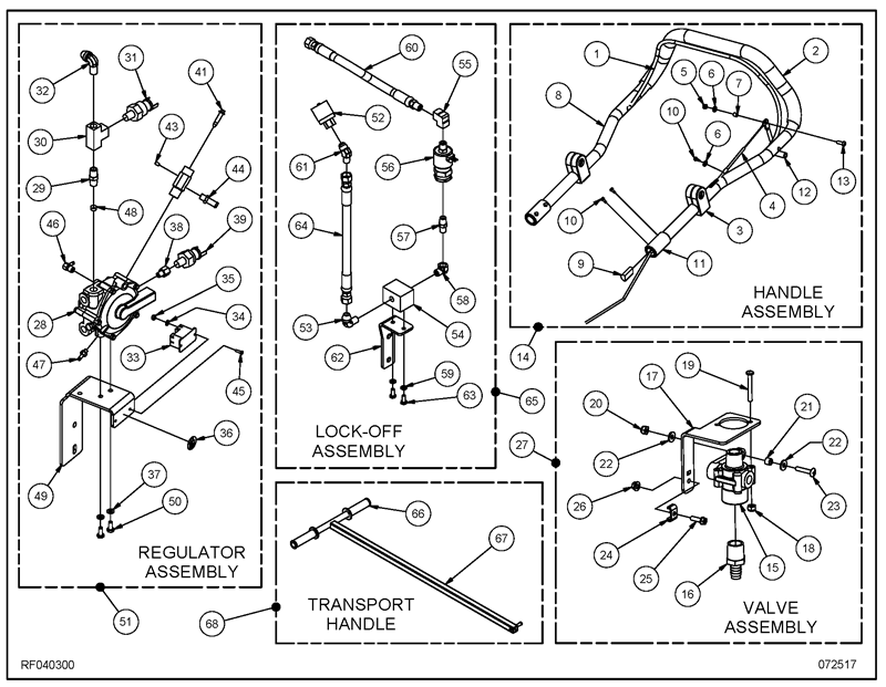 PE450GP_Regulator and Handle Assembly RF040300